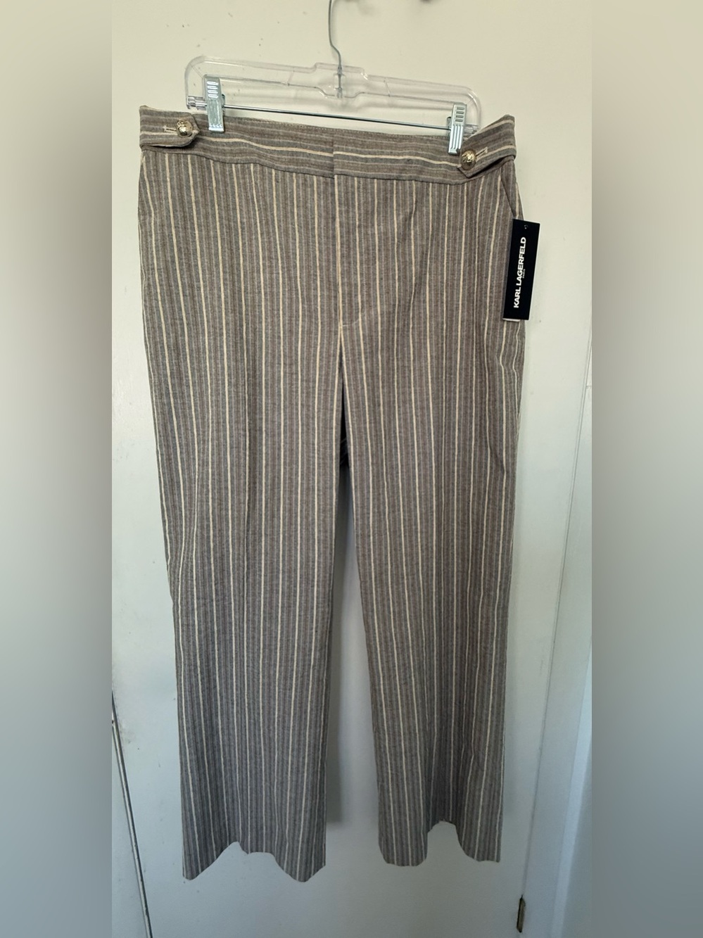 NWT KARL LAGERFELD PARIS
Women's Multi-Stripe Mid-Rise Straight Pants